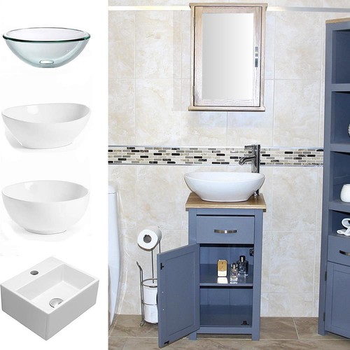 Grey painted bathroom cabinet - grey,