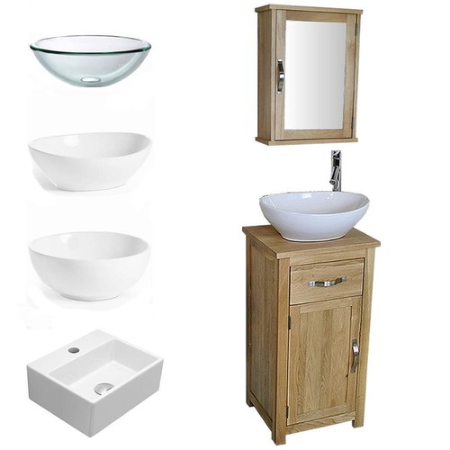 Solid oak bathroom cabinet - bathroom,