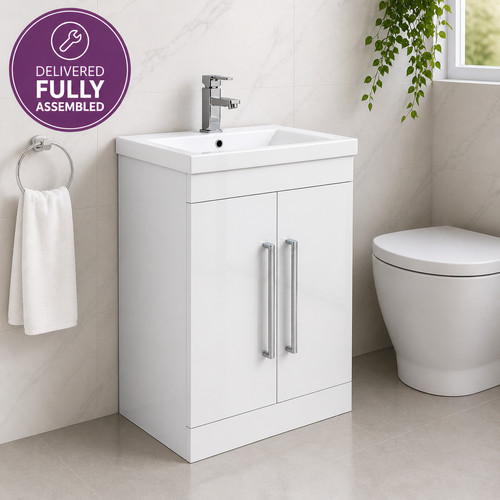 Small white bathroom vanity - small,
