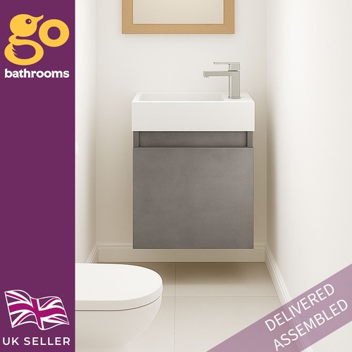 Grey small bathroom sink - bathroom, &