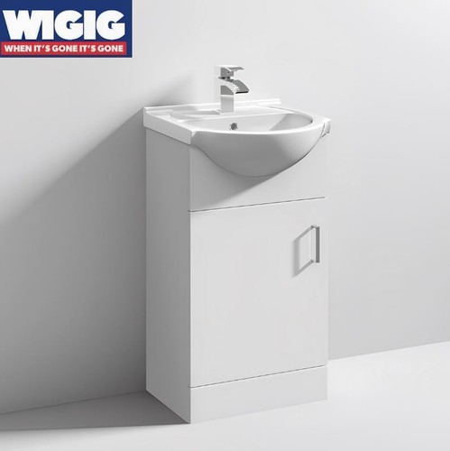 White gloss 450mm bathroom - white,